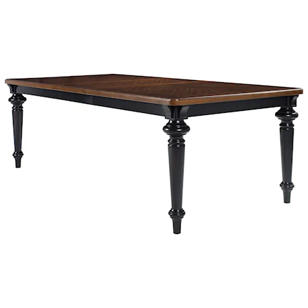 Leg Dining Table with Fancy Face Mindi Veneer Top